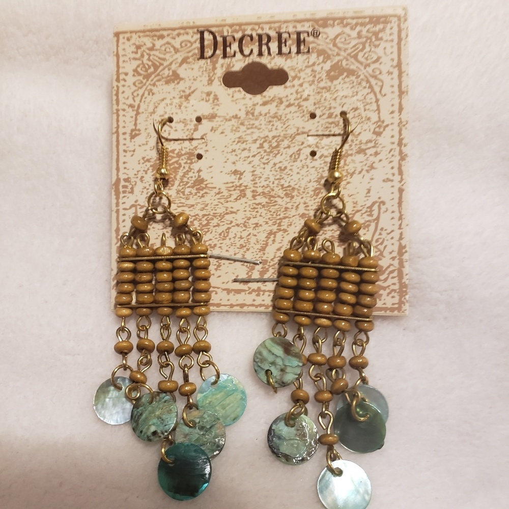 ❤5 for $25 New Decree blue/brown dangle earrings